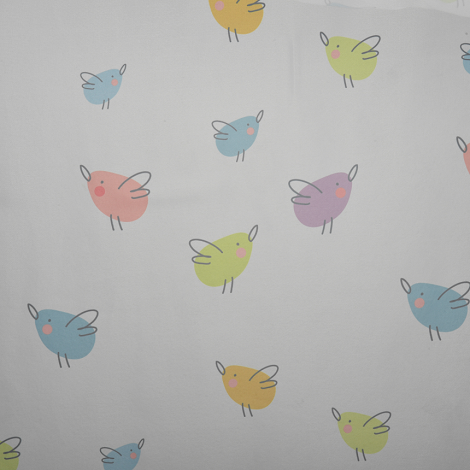 Massvorhang für Kinder: Tagesvorhang mit Vögelchen